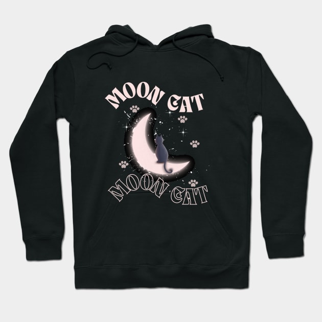 Moon Cat, Cat on the moon Hoodie by Mr.Dom store